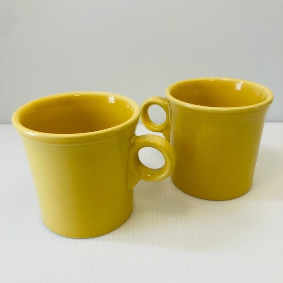 Fiestaware Fiesta Ware Coffee Mug Tom & Jerry O Ring Handle Sunflower Yellow - Picture 1 of 8
